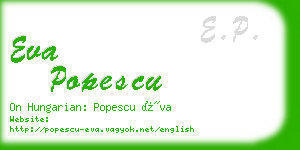 eva popescu business card